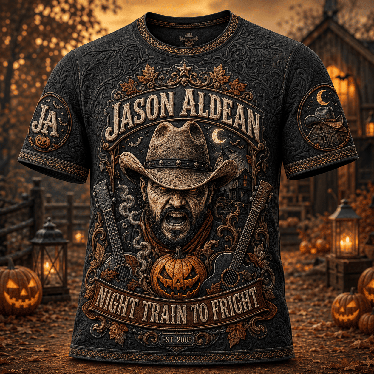 Jason Aldean Halloween Merch Night Train To Fright T-Shirt Unique Gifts For Music Lovers - Merchluma