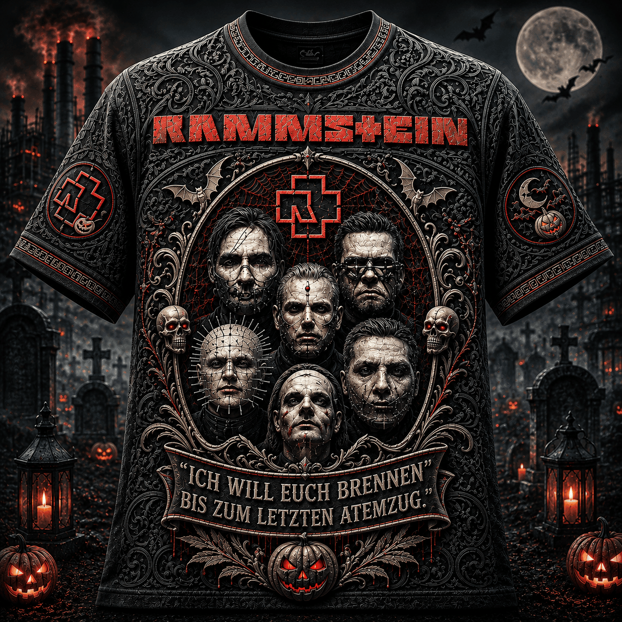 Rammstein Merch Halloween Shirt Ich Will Euch Brennen Bis Zum Letzten Atemzug Tee Fan Gear - Merchluma