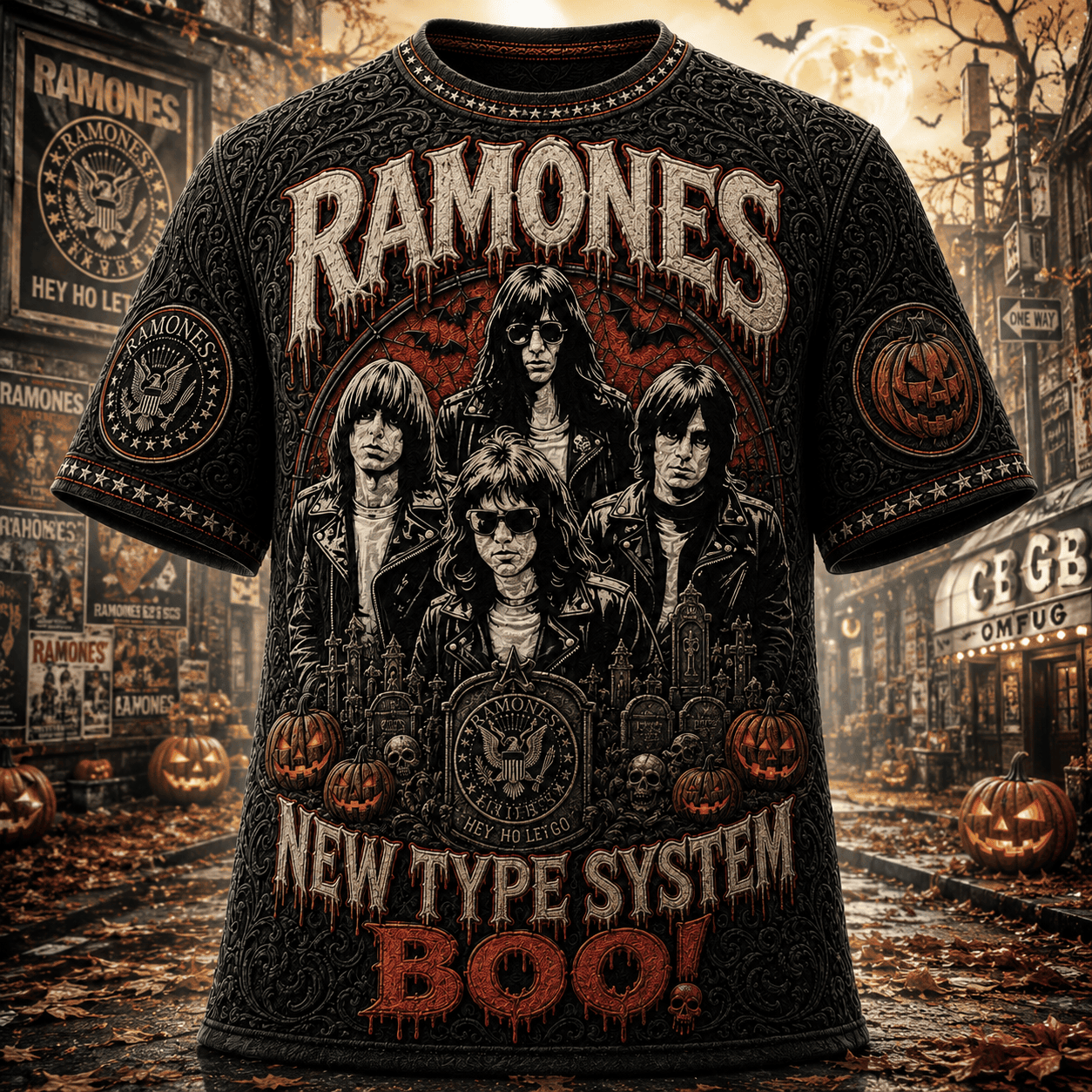 Ramones Halloween T-Shirt New Type System Boo Shirt Ramones Merch Gift For Rock Band Fans - Merchluma