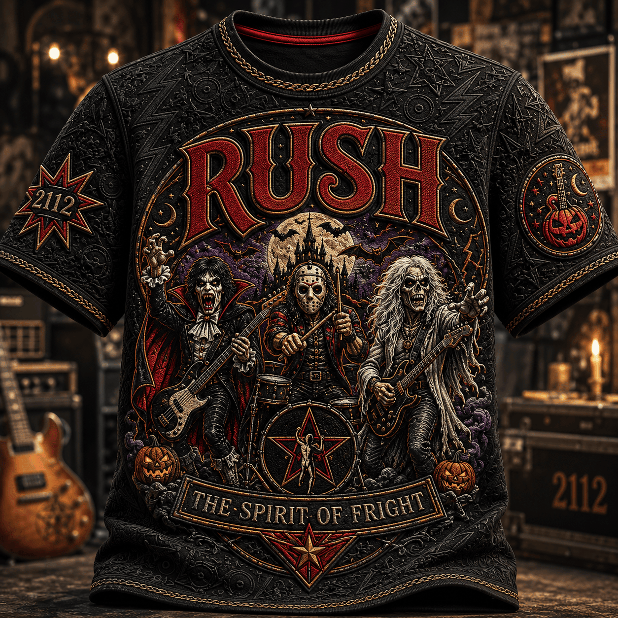 RUSH Halloween Merch The Spirit Of Fright T-Shirt RUSH Band Merchandise Gift For Fans - Merchluma