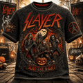 Slayer Halloween Merch Slay The Night T-Shirt Thrash Metal Band Merch Great Halloween Gifts - Merchluma