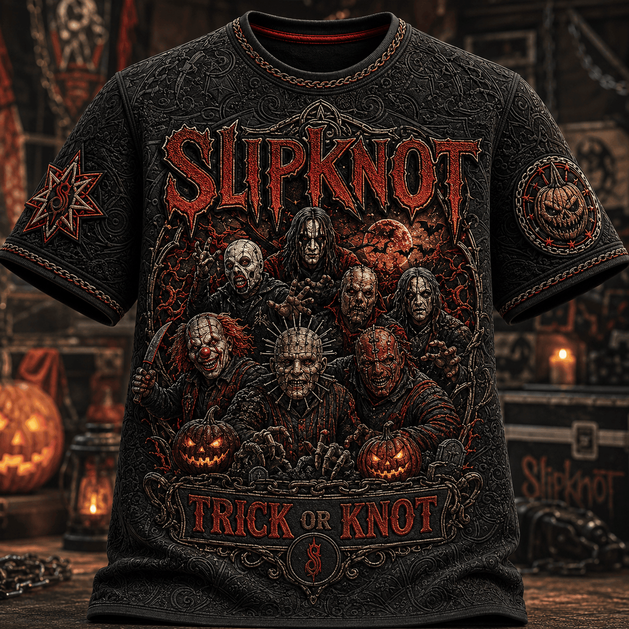 Slipknot Halloween Merch Trick Or Knot T-Shirt Heavy Metal Band Merch Gift For Halloween - Merchluma