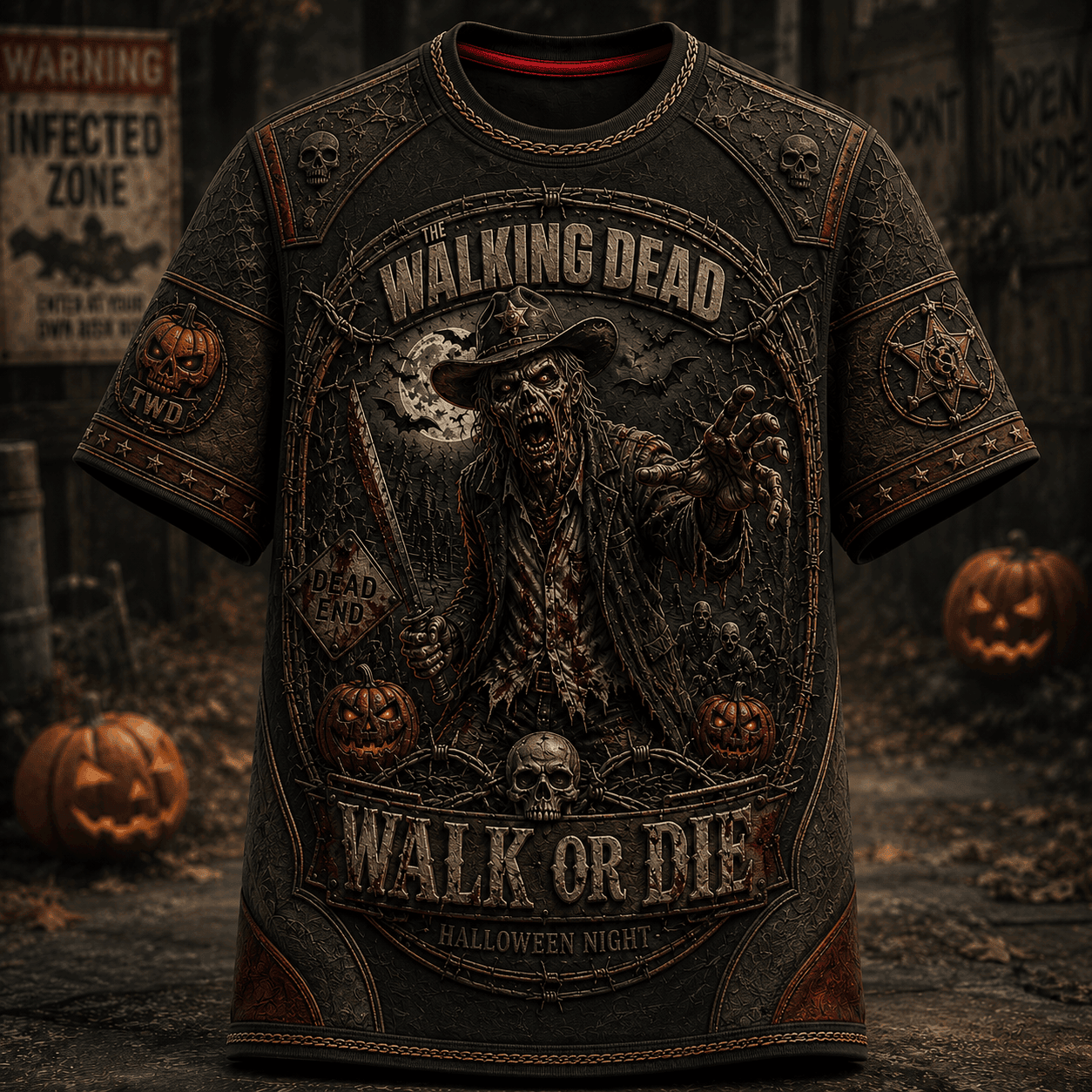 The Walking Dead Halloween Night T-Shirt Walk Or Die Shirt Present For Horror Fans - Merchluma
