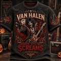 Van Halen Merch Halloween Tour T-Shirt Runnin With The Seams Shirt Gifts For Music Lovers - Merchluma