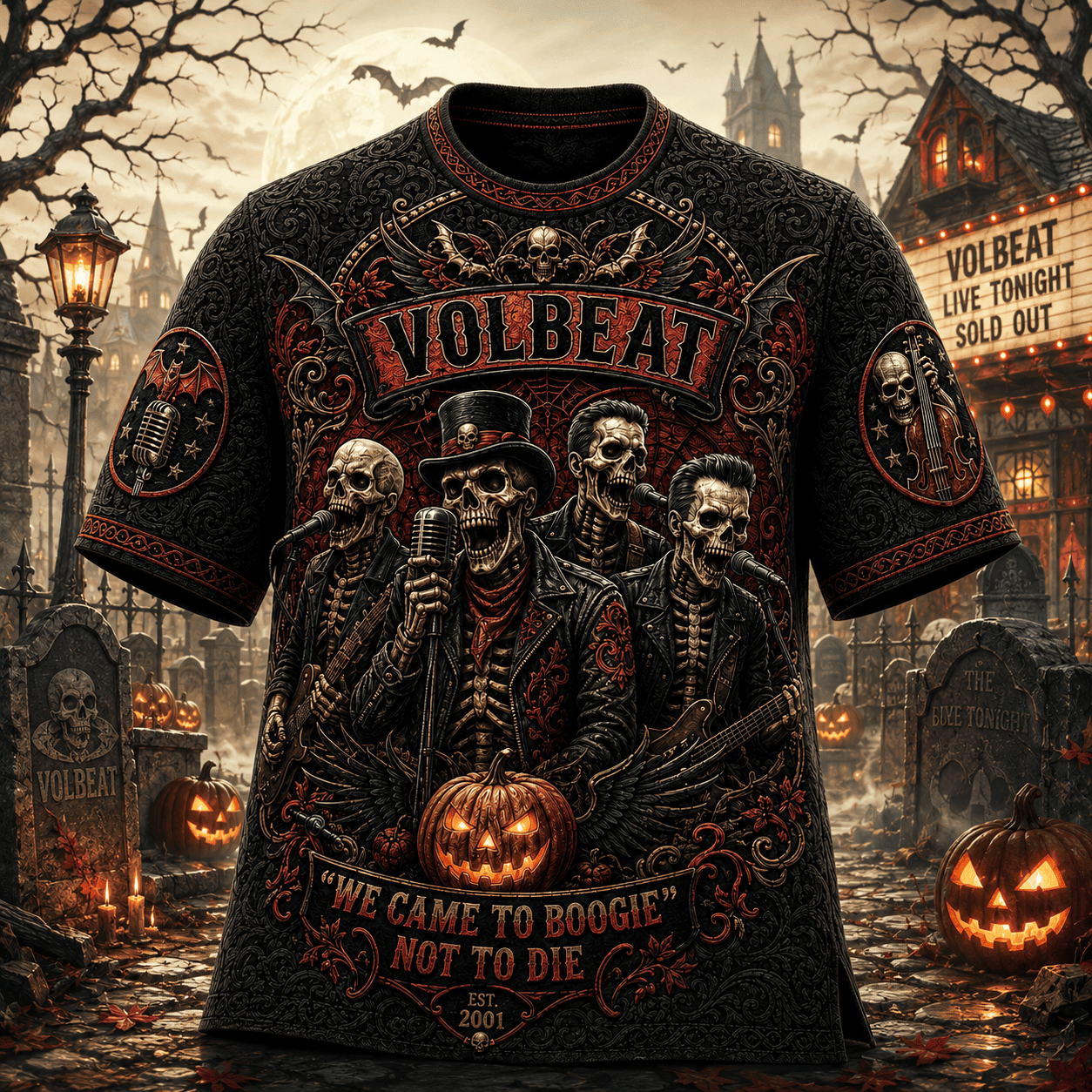 Volbeat Halloween Merch We Came To Boogie Not To Die T-Shirt Gift for Rock Music Lovers - Merchluma