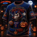Detroit Piston Halloween Merch Hoop Or Treat T-Shirt Gift For Basketball Lovers - Merchluma