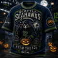 Seattle Seahawks Merch X Halloween Fear The 12s T-Shirt Football Fan Gift For Halloween - Merchluma