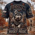Uconn Huskies Merch 2026 Crisp Air Husky Pride T-Shirt Autumn Outfits For Football Lovers - Merchluma