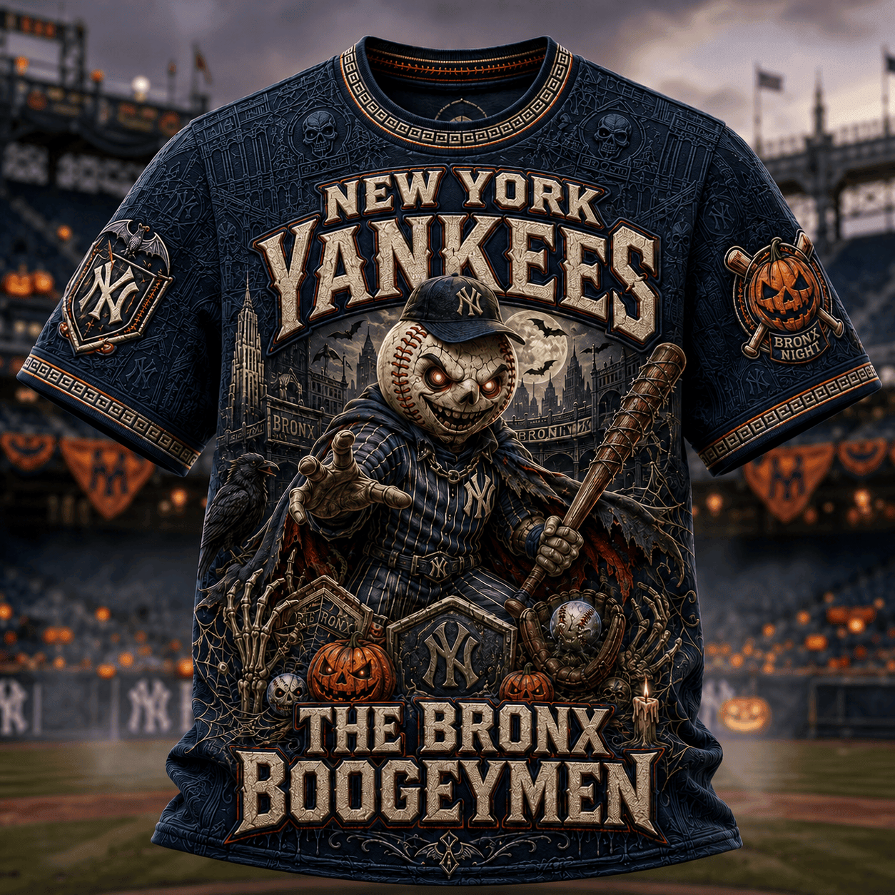 New York Yankees Halloween Themed T-Shirt The Bronx Boogeymen Shirt Yankees Merch Fan Gifts - Merchluma