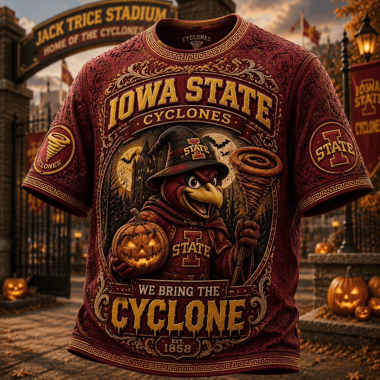 Iowa State Cyclones Merch Halloween T-Shirt We Bring The Cyclone Shirt Halloween Ideas Gifts - Merchluma