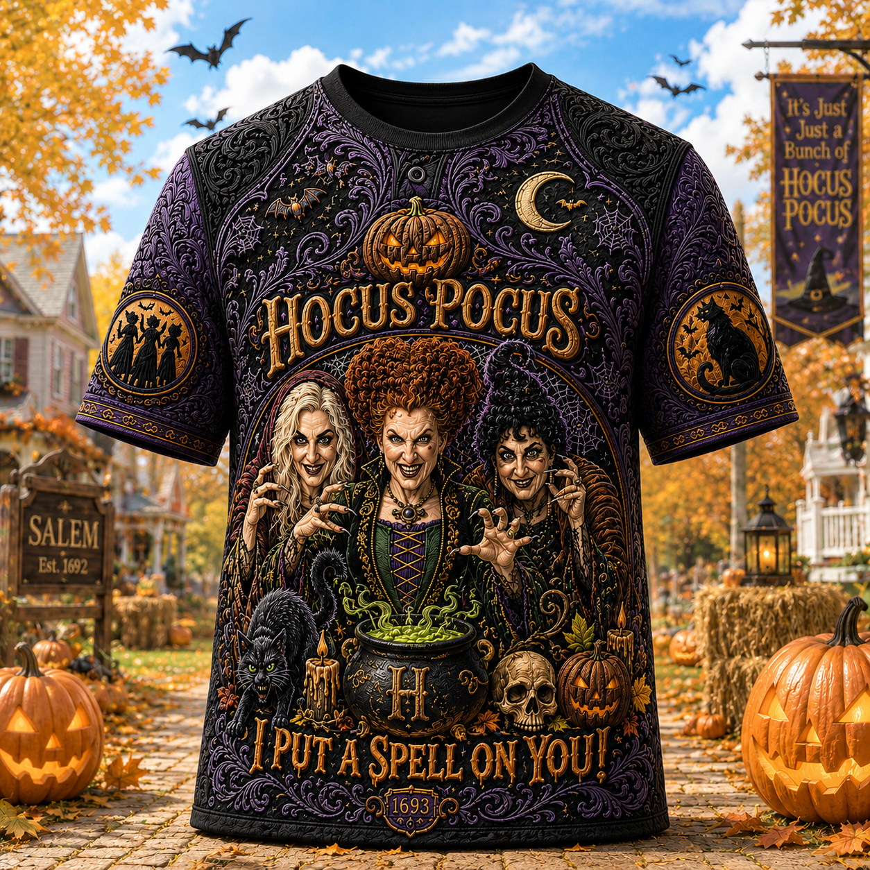 Hocus Pocus Merch Halloween T-Shirt I Put A Spell On You Shirt Good Halloween Presents - Merchluma