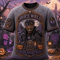Juice WRLD Merch Halloween T-Shirt 2026 Lucid Nightmare Shirt Present For Rapper Fans - Merchluma
