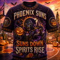 Phoenix Suns Halloween Merch Suns Down Spirits Rise T-Shirt Cool Gifts For Basketball Fans - Merchluma