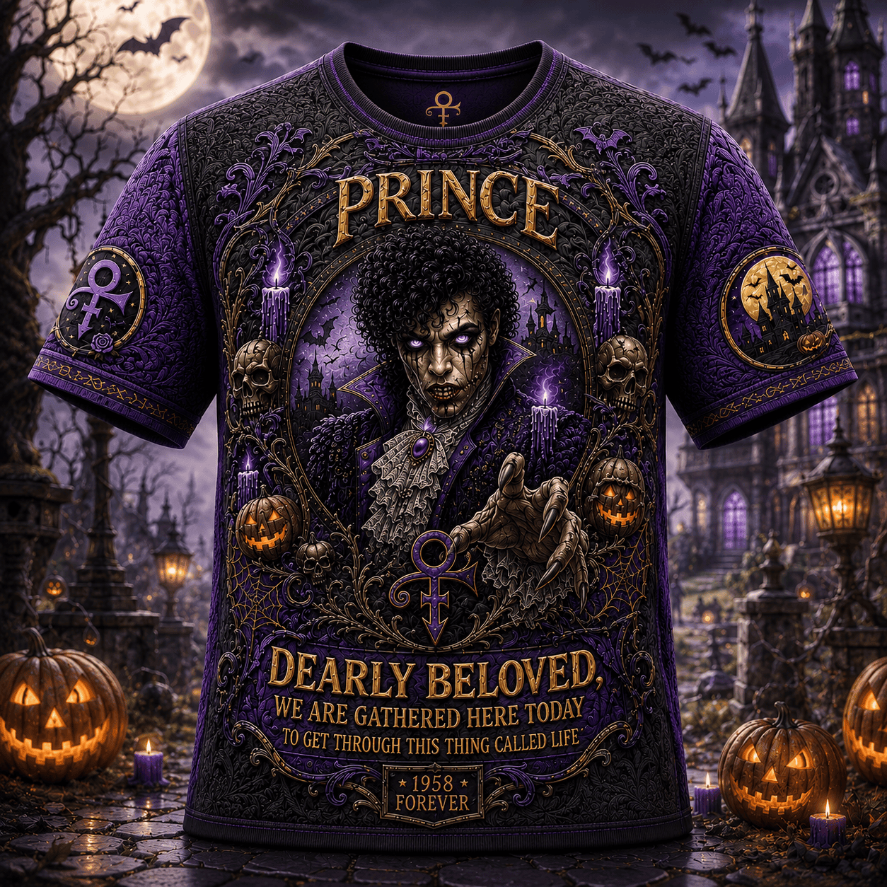 Prince Merch Halloween Themed T-Shirt Dearly Beloved Shirt Gifts For Music Lovers - Merchluma