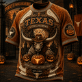 Texas Longhorns Merch Halloween Themed T-Shirt Horns Haunt Victory Hunts Shirt Fan Gifts - Merchluma