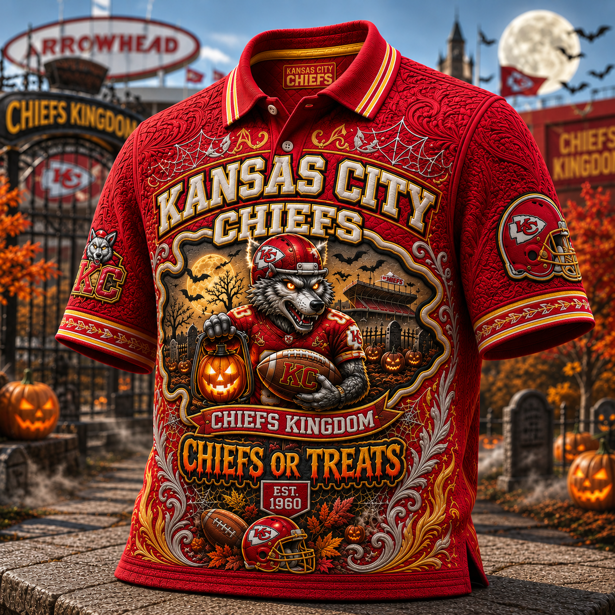 Kansas City Chiefs Halloween Merch Chiefs Or Treats Polo Shirt Gift For Football Lovers - Merchluma