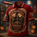San Francisco 49ers Halloween Polo Shirt Forty-Frighters 49ers Merch Gift For Football Fans - Merchluma