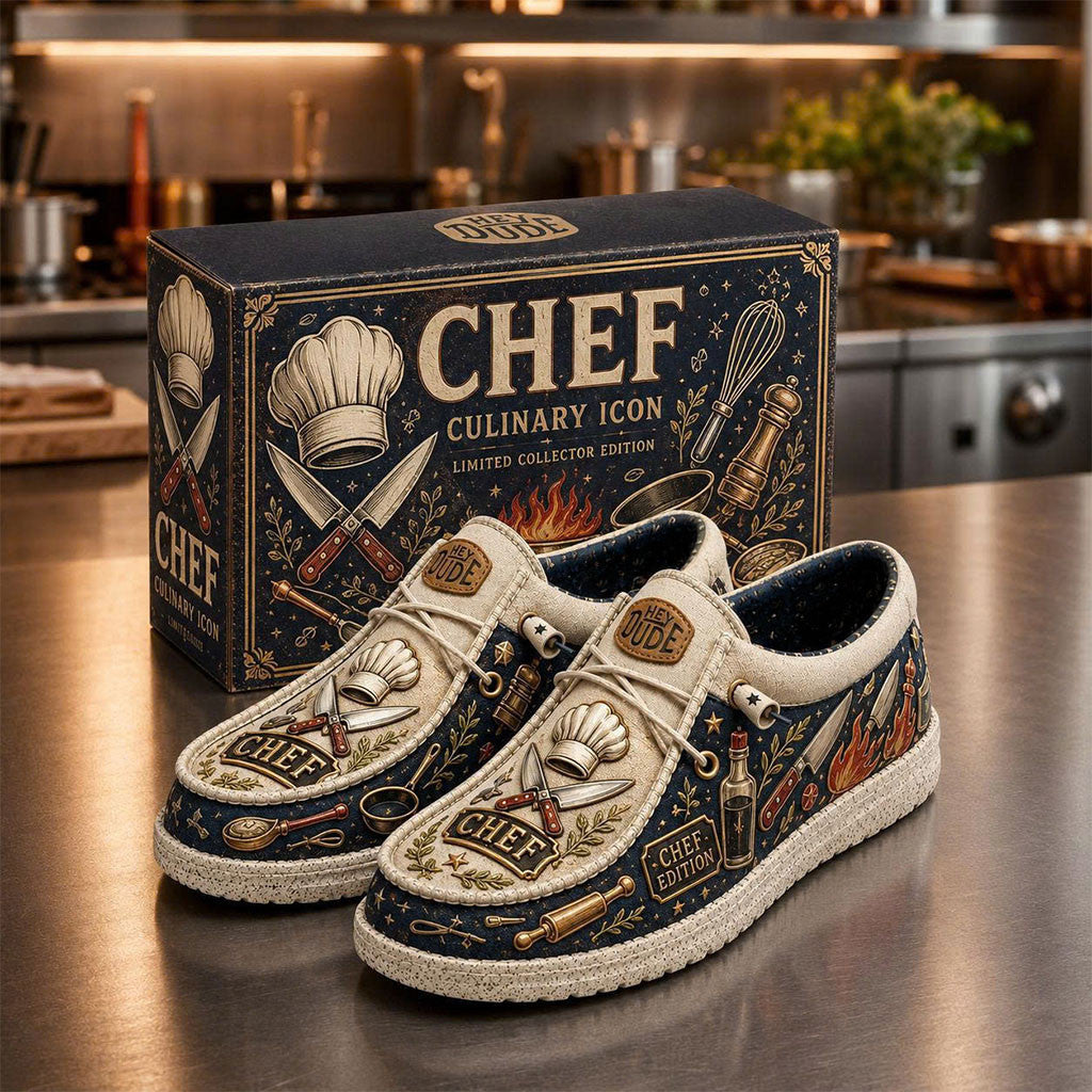 Chef Culinary Icon 2026 Hey Dude Shoes Cooking Lover Hat Knife Loafers Gifts For Dad - Merchluma
