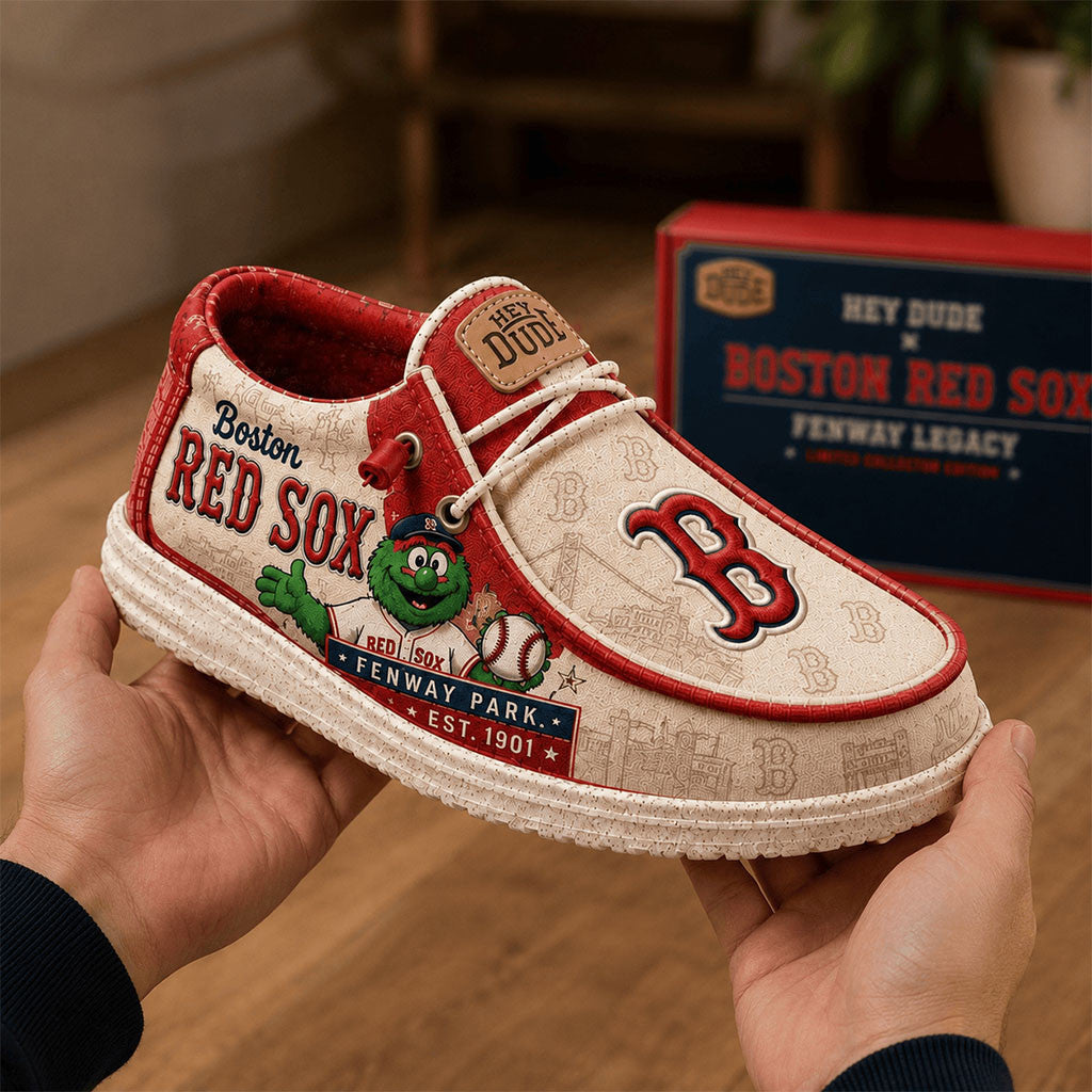 Boston Red Sox 2026 Fenway Park Hey Dude Shoes Red Sox Merch Gift For Baseball Fans - Merchluma