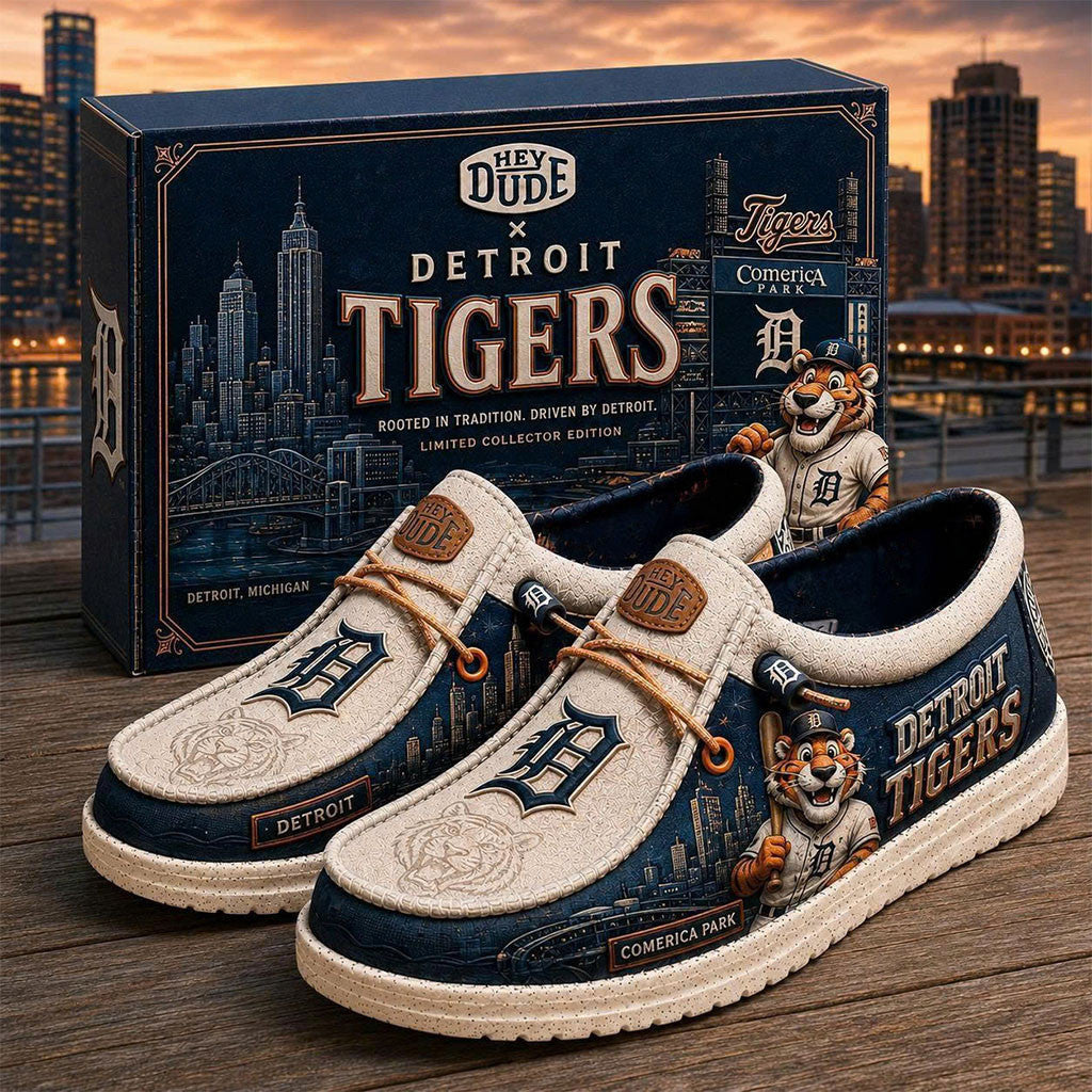 Detroit Tigers Comerica Park 2026 Hey Dude Shoes Detroit Tigers Merch Gift For Baseball Fans - Merchluma