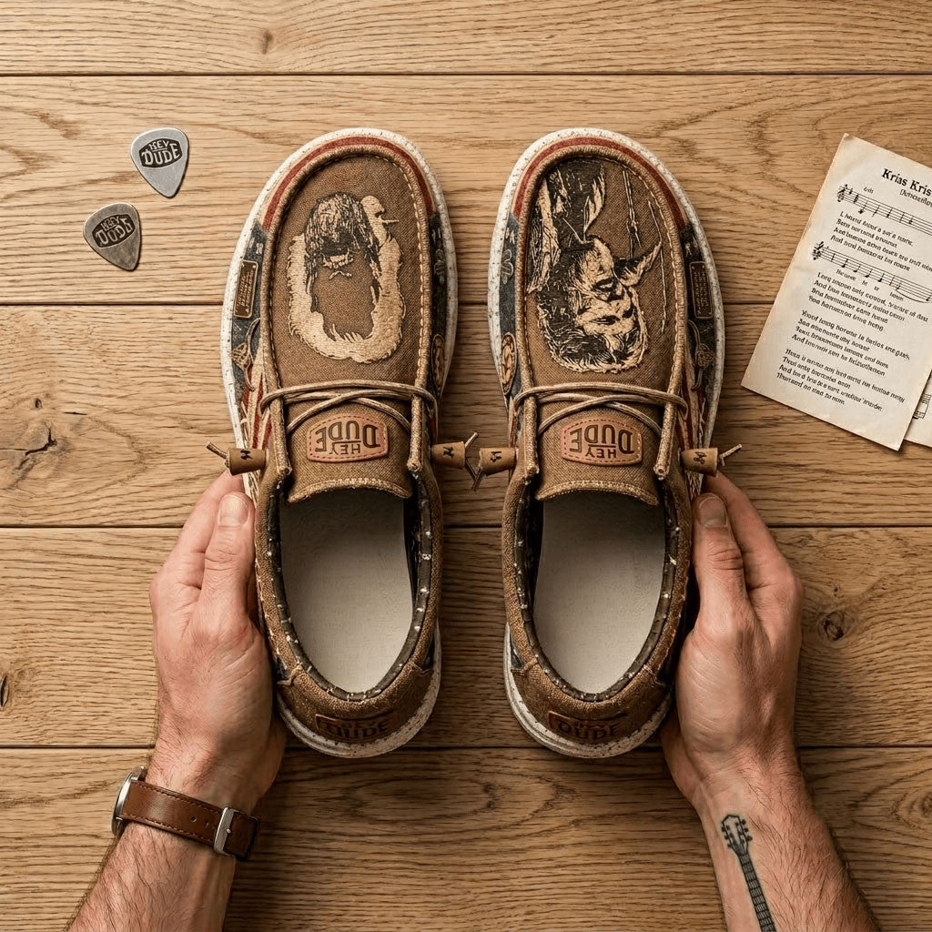 Kris Kristofferson Hey Dude Shoes 2026 Country Music Legend Loafers Kris Kristofferson Merch - Merchluma