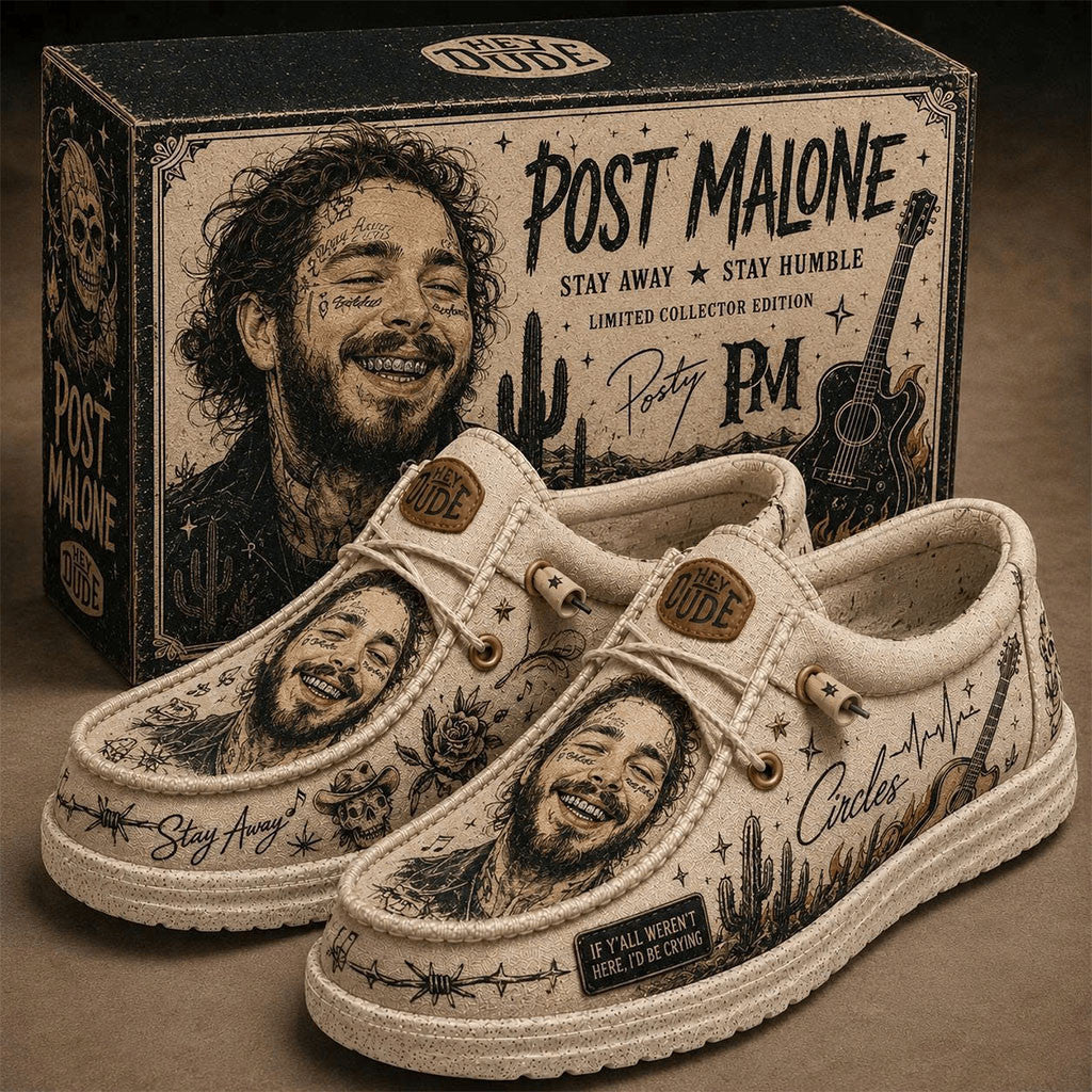 Post Malone 2026 Stay Away Hey Dude Shoes Post Malone Merch Present For Music Lover - Merchluma