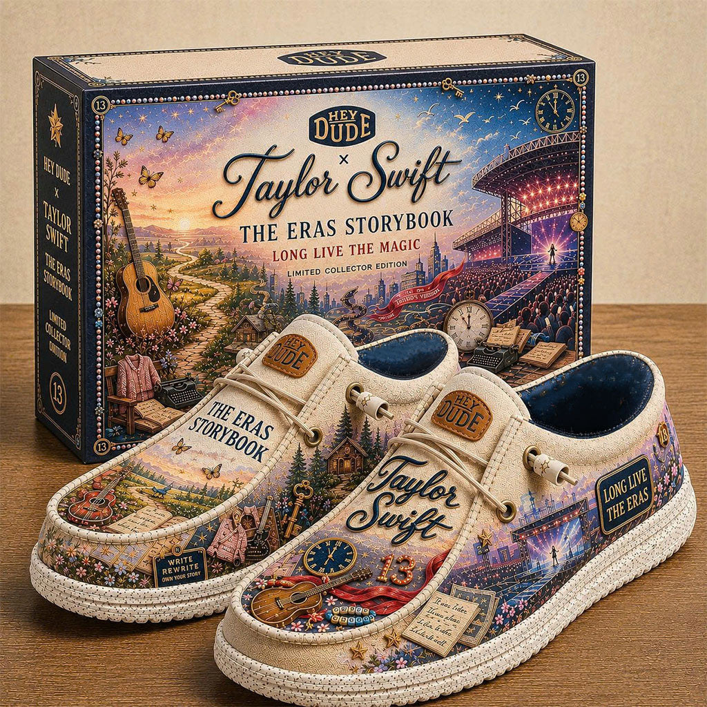 TS The Eras Storybook 2026 Hey Dude Shoes Swifties Merch Gifts Ideas For Music Lovers - Merchluma