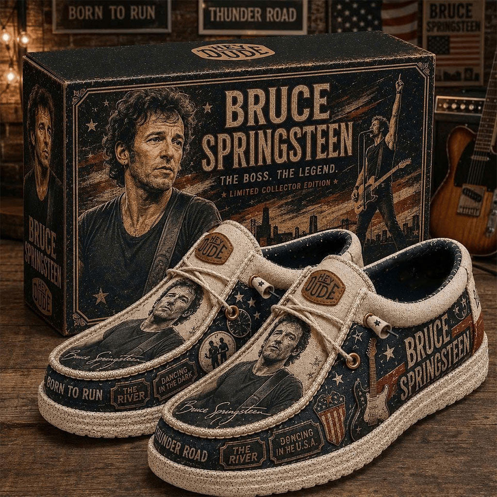 Bruce Springsteen 2026 Born To Run Hey Dude Shoes Bruce Springsteen Merch Gift For Fans - Merchluma