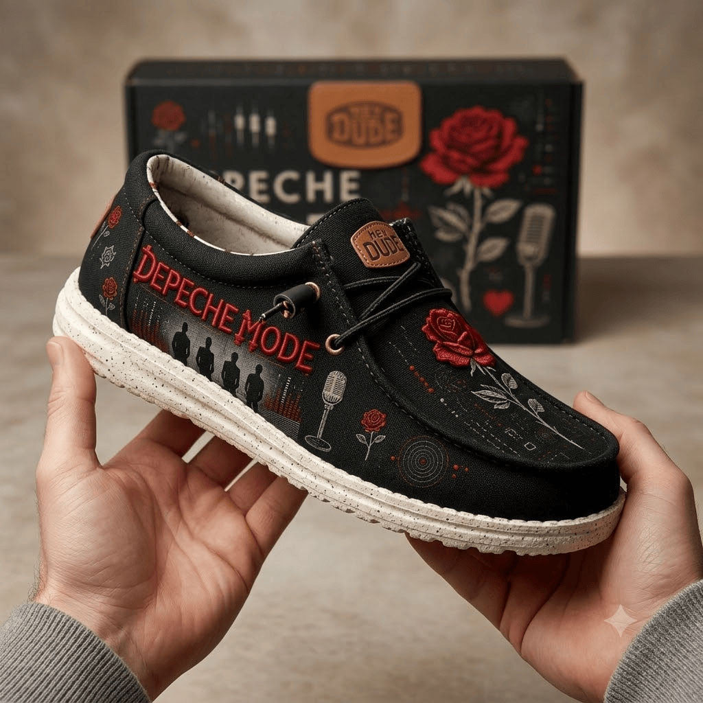 Depeche Mode 2026 Hey Dude Shoes Violator Rose Loafer Shoes Depeche Mode Merch Fan Gifts - Merchluma
