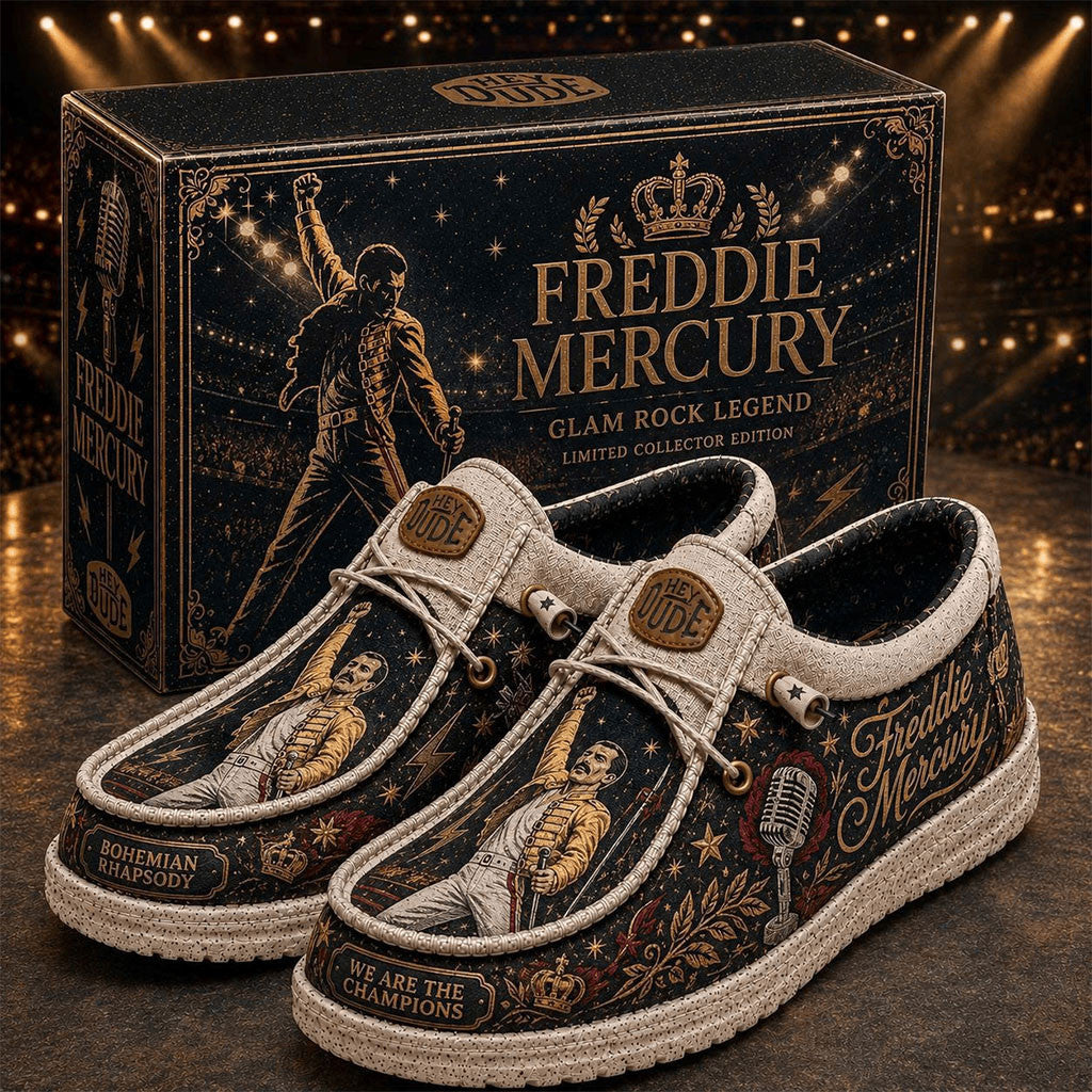 Freddie Mercury 2026 Glam Rock Legend Hey Dude Shoes Freddie Mercury Merch Fan Gear Gifts - Merchluma