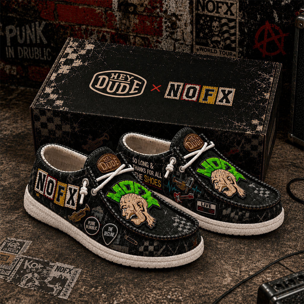 NOFX So Long And Thanks For All Hey Dude Shoes NOFX Merch 2026 Gift For Rock Band Fans - Merchluma