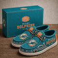 Miami Dolphins Hey Dude Shoes 2026 Skyline City Loafer Shoes Miami Dolphins Merch Fan Gifts - Merchluma