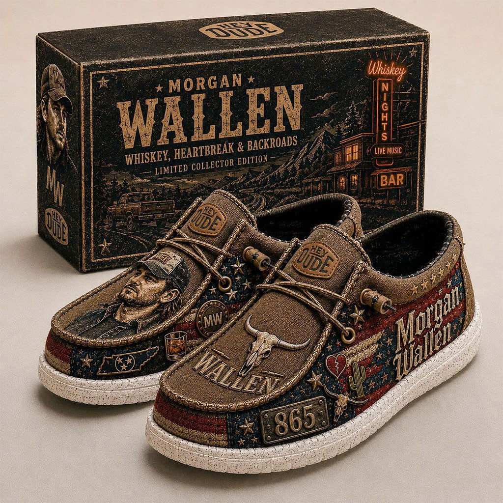 Morgan Wallen Hey Dude Shoes 2026 Americana Flag Loafer Shoes Morgan Wallen Merch Fan Gifts - Merchluma
