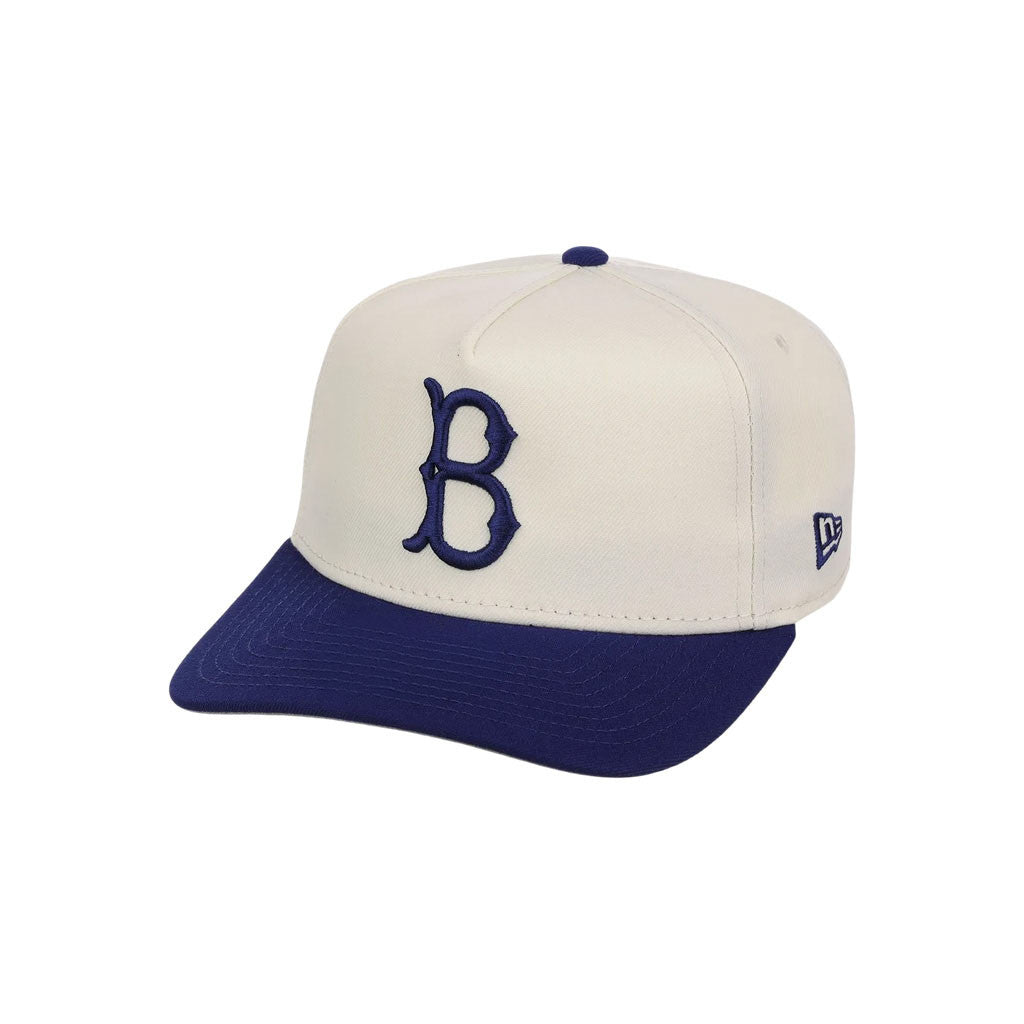 Lids Hat Drop Merch Brooklyn Dodgers Heritage Chrome Hat Royal And Natural Embroidered Cap - Merchluma