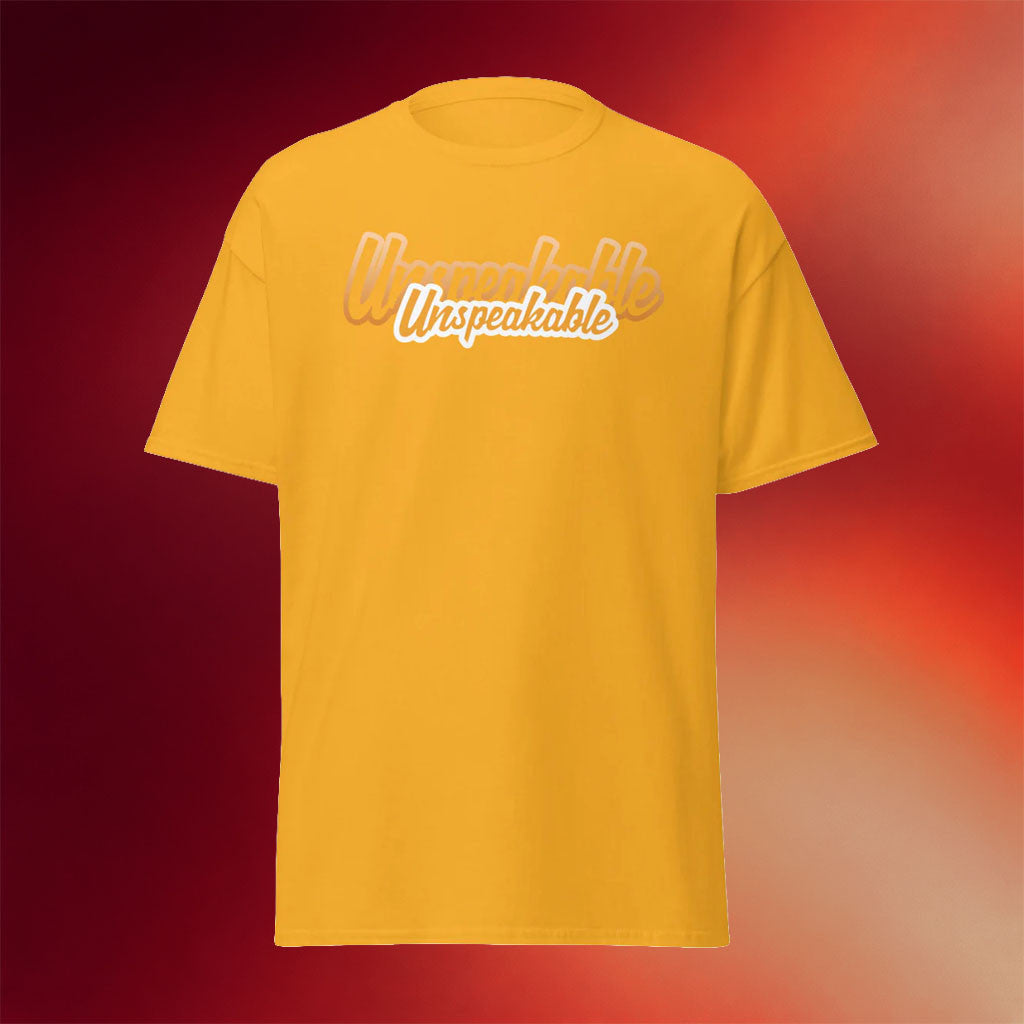 Unspeakable Merch 2026 Gold Shadow T-Shirt Unspeakable Shirt Gift For Dudes - Merchluma