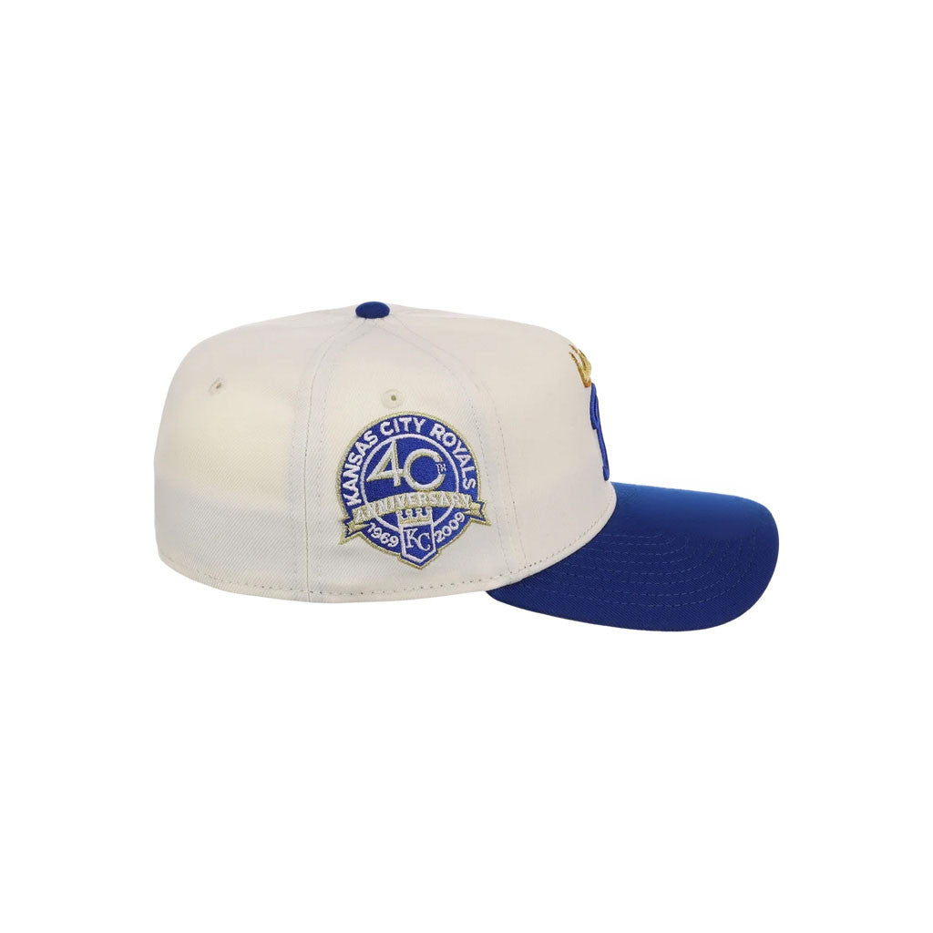Lids Hat Drop Merch Kansas City Royals Heritage Chrome Hat Royal And Natural Embroidered Cap - Merchluma