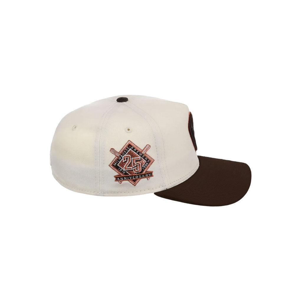 Lids Hat Drop Merch Milwaukee Brewers Chrome Walnut Hat Embroidered Baseball Fans Gifts - Merchluma