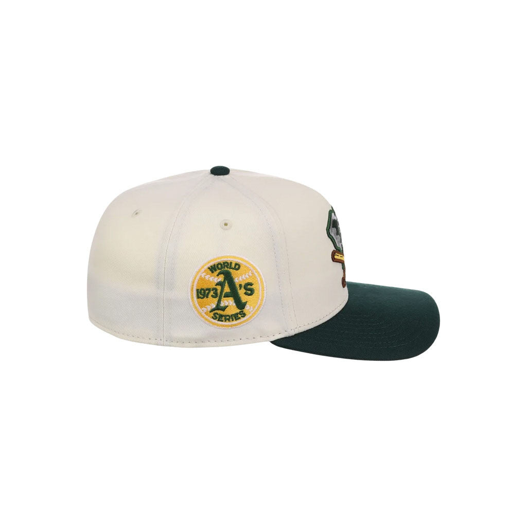 Lids Hat Drop Merch Oakland Athletics Heritage Chrome Hat Green And Natural Embroidered Cap - Merchluma