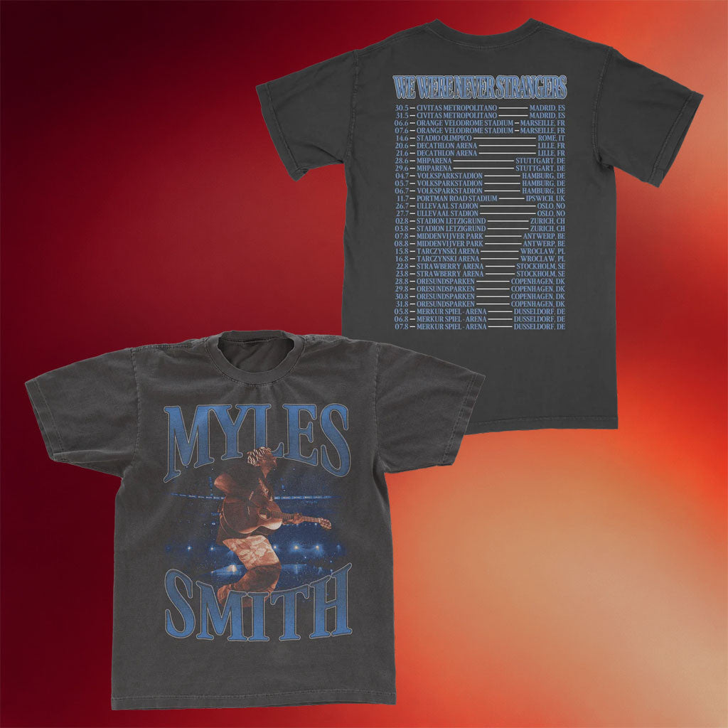 Myles Smith Merch 2026 Photo Tour T-Shirt We Were Never Strangers Tour Dates Shirt Fan Gear - Merchluma