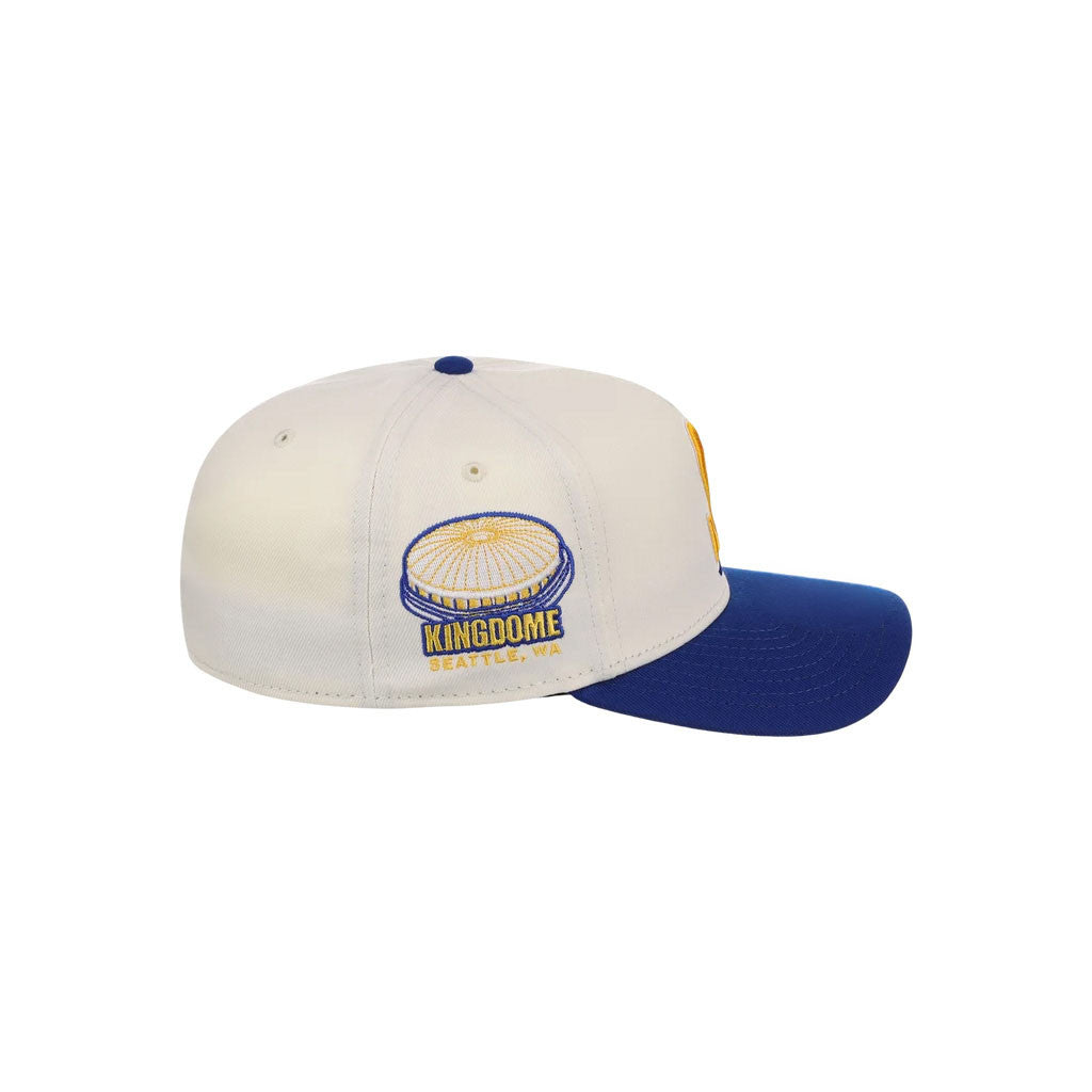 Lids Hat Drop Merch Seattle Mariners Heritage Chrome Hat Royal And Natural Embroidered Cap - Merchluma