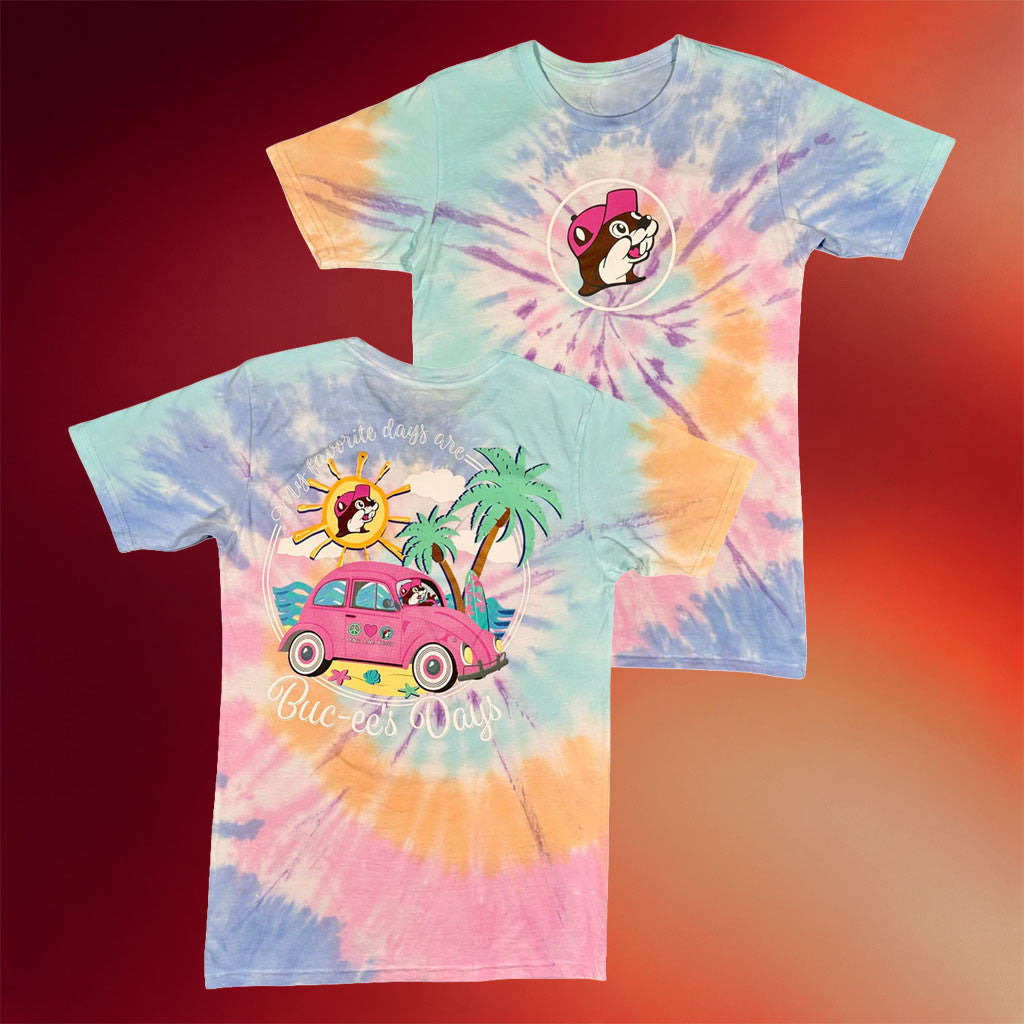 Buc Ee's Merch 2026 My Favorite Days Are Buc-Ee's Days Tie Dye T-Shirt Summer Gifts - Merchluma