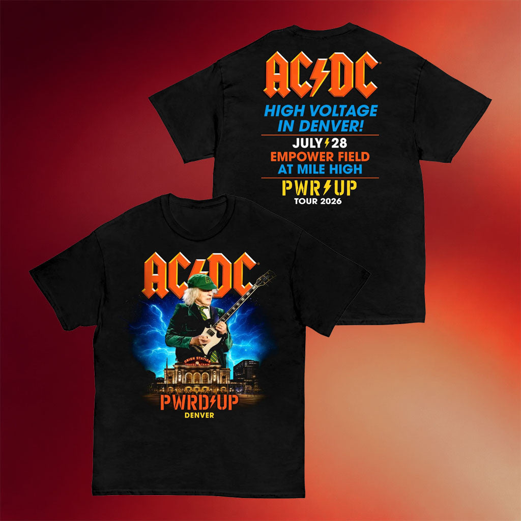ACDC Merch 2026 Denver PWR UP Tour T-Shirt ACDC Power Up Tour Merch Gift For Music Fans - Merchluma