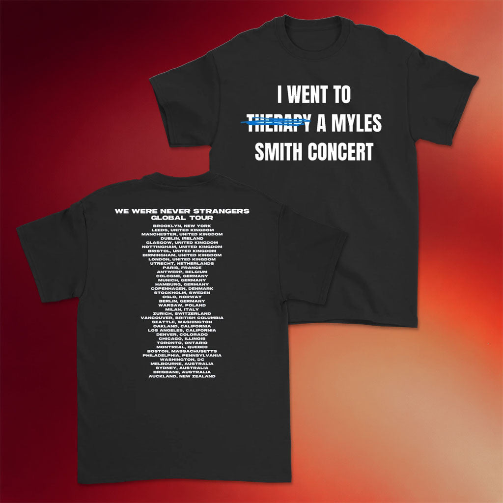 Myles Smith Merch 2026 Therapy Black Tour T-Shirt Myles Smith Tour Shirt Gift For Music Lover - Merchluma