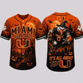 Miami Hurricanes Haunted Night Halloween Baseball Jersey Miami Hurricanes Merch 2026 Fan Gifts - Merchluma