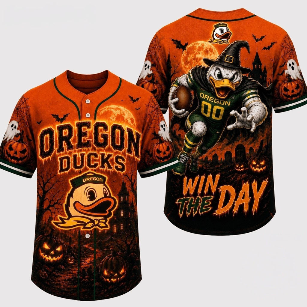 Oregon Ducks 2026 Haunted Night Halloween Baseball Jersey Oregon Ducks Merch Football Fan Gifts - Merchluma