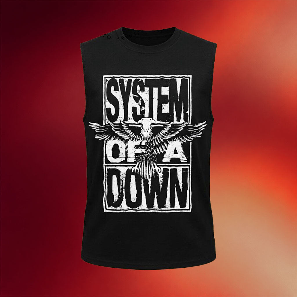 System Of A Down Merch 2026 Eagle Logo Black Tank Top 2026 Rock Band Apparel Gift For Fans - Merchluma