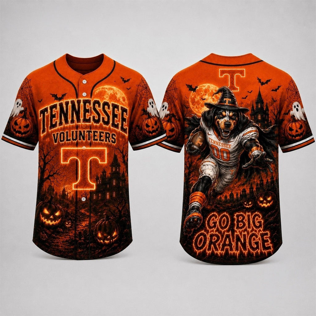 Tennessee Volunteers 2026 Haunted Night Halloween Baseball Jersey Volunteers Merch Fan Gifts - Merchluma