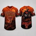 Texas Tech Red Raiders 2026 Haunted Night Halloween Baseball Jersey Red Raiders Merch Fan Gifts - Merchluma