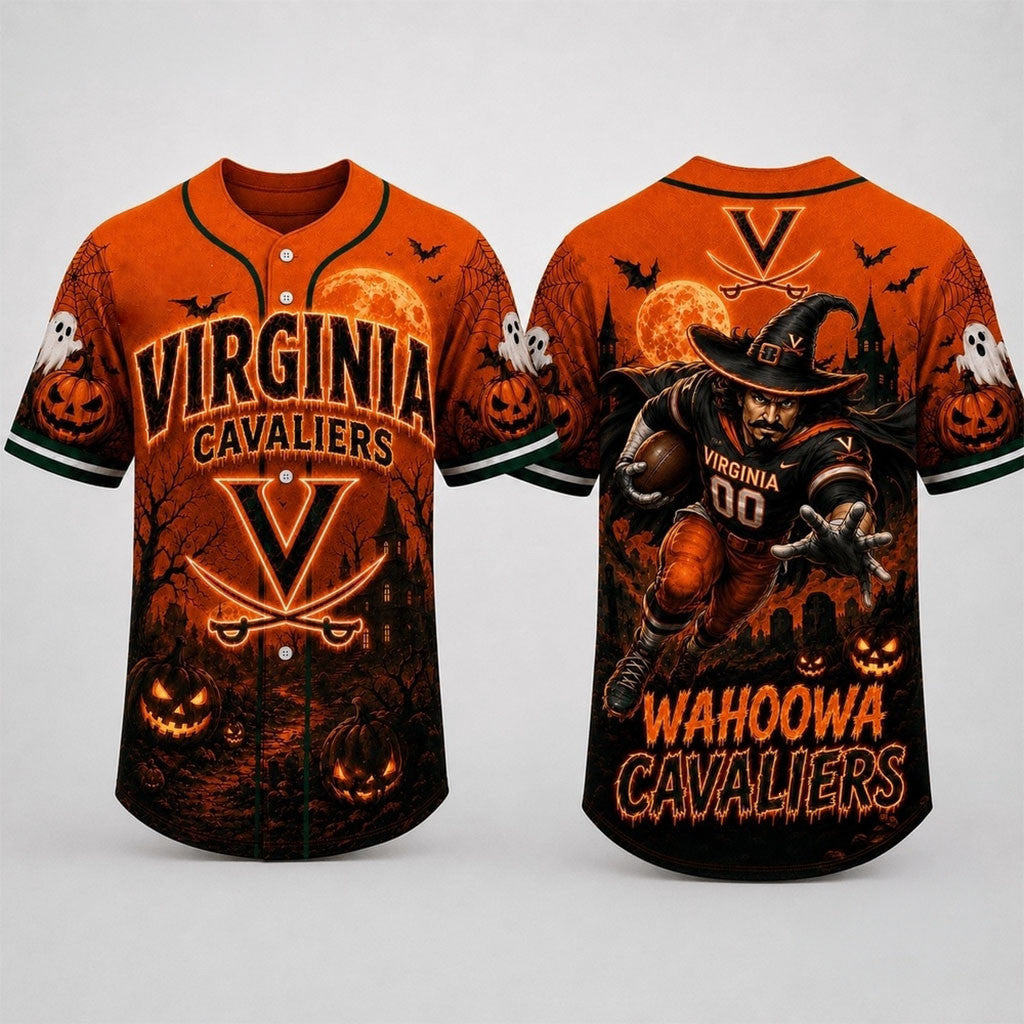 Virginia Cavaliers 2026 Haunted Night Halloween Baseball Jersey Virginia Cavaliers Merch - Merchluma