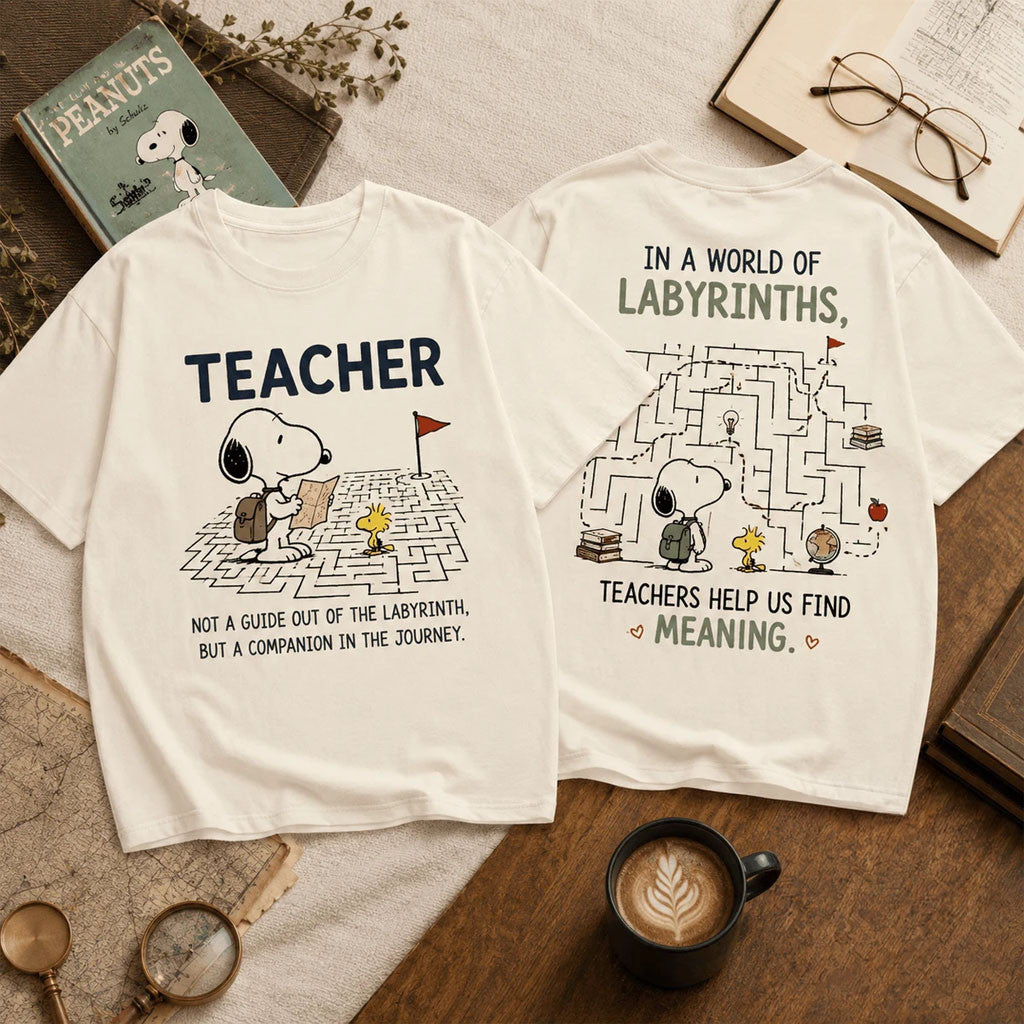 Peanuts Teacher Labyrinth Meaning T-Shirt Peanuts Merch Best Gift For Teacher - Merchluma